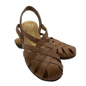 Hushpuppies sz. 9 caramel brown comfort, summer, spring  sandals #0250